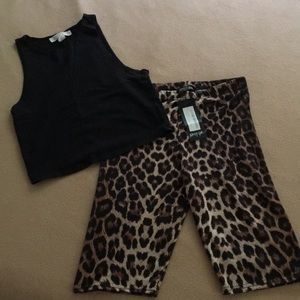 NWT Nasty Gal Leopard Bicycle Shorts